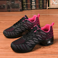 Spring summer mesh mid-heel dance shoes for women in black with round toe and soft sole