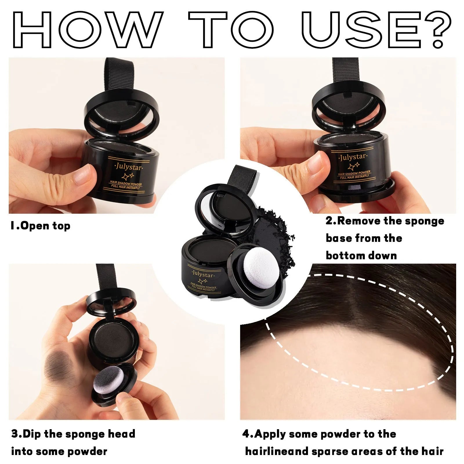 Compact hairline powder 4g for nose shadow contour in four colour options on neutral background