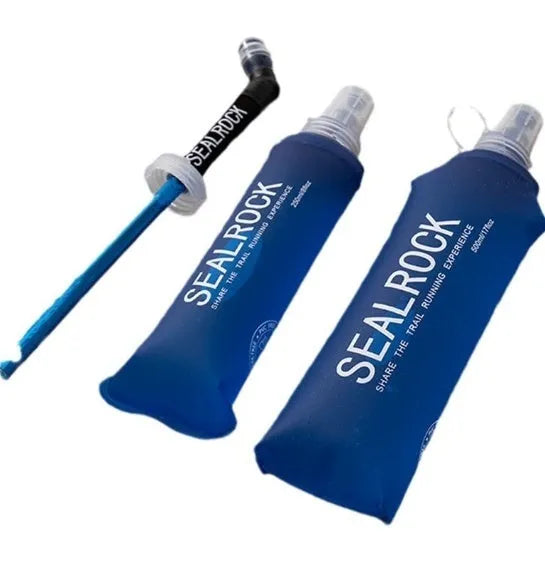 Durable plastic portable hydration straw with suction tube for outdoor activities.