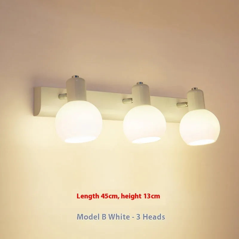 American style LED wall lamp for bathroom mirror in black finish