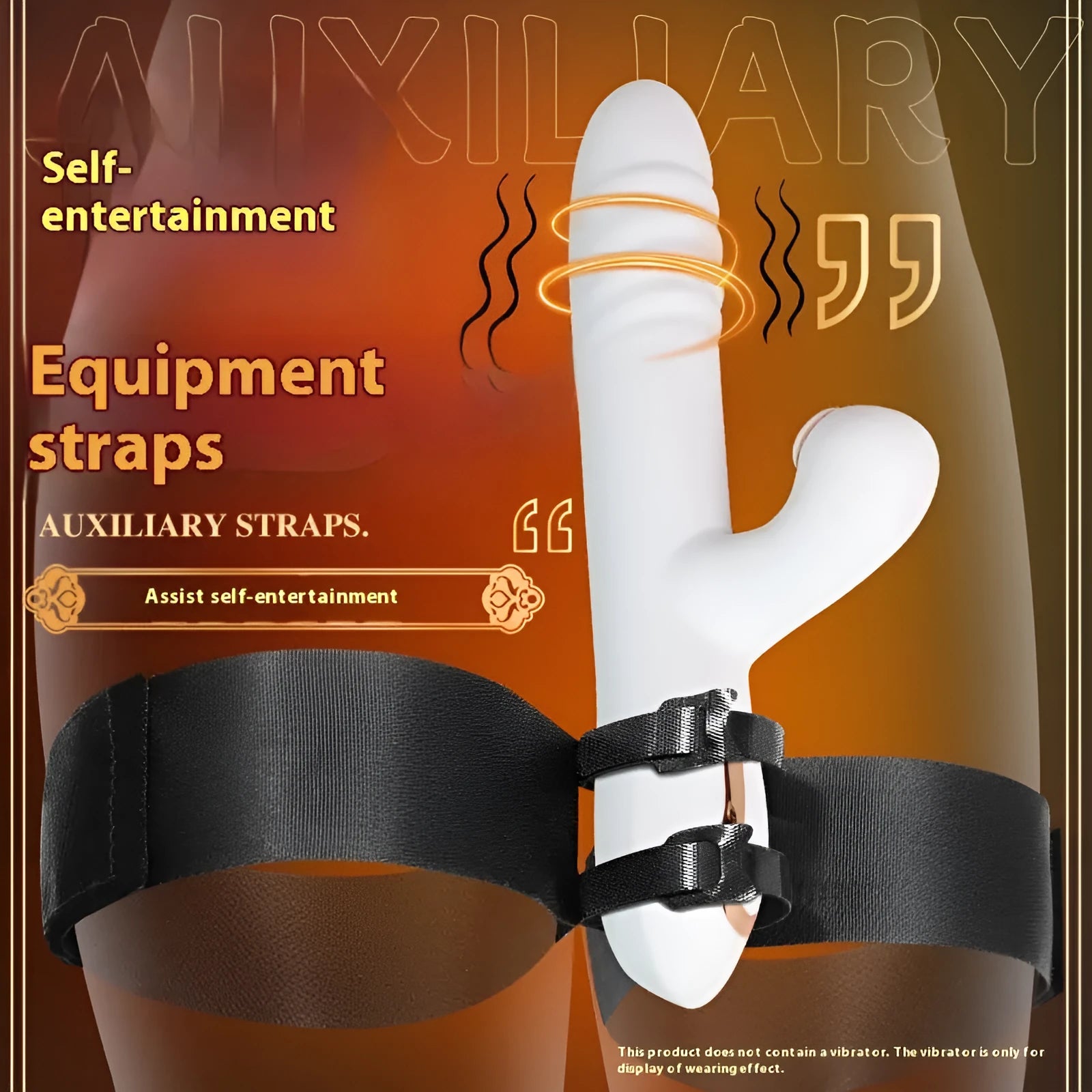 Black knitted adult toy strap for hands-free appliance attachment during intimate use