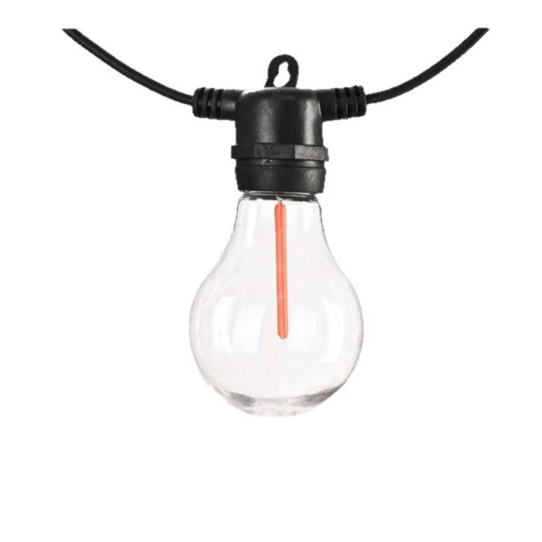 Outdoor waterproof decorative string lights with 10 LED bulbs on 5 metre cable for garden and event use