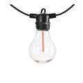 Outdoor waterproof decorative string lights with 10 LED bulbs on 5 metre cable for garden and event use