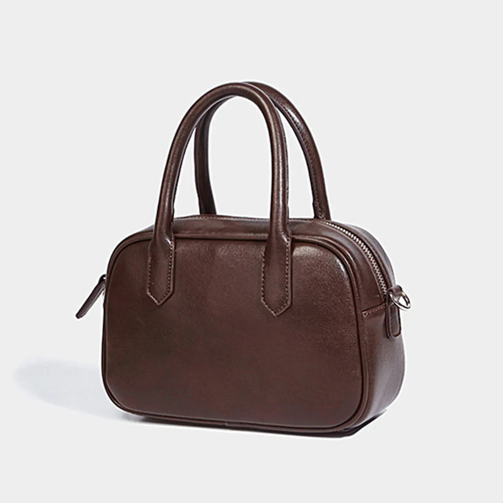 Retro square shoulder messenger bag in black or coffee colour with single strap