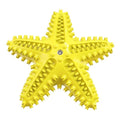Edible TPR starfish-shaped dog toy for large breeds in blue, green and yellow colour options