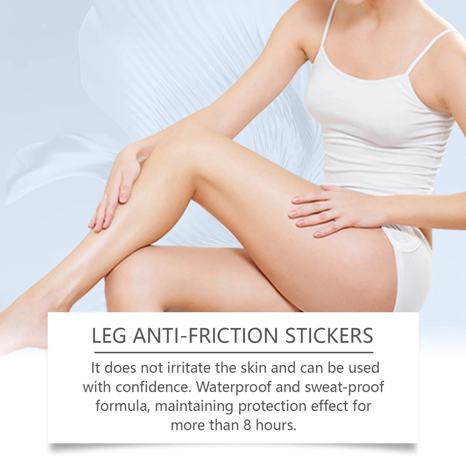 10-piece pack of leg anti-wear patches for skin chafing protection with hydrating gel formula