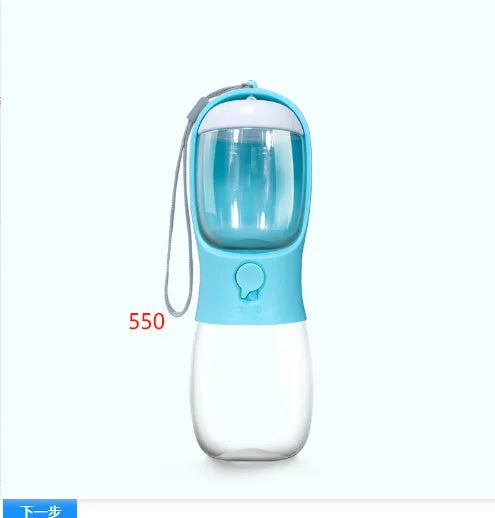 Dual-use pet water cup in plastic with 300ml water and 100g grain capacity, detachable and easy to carry