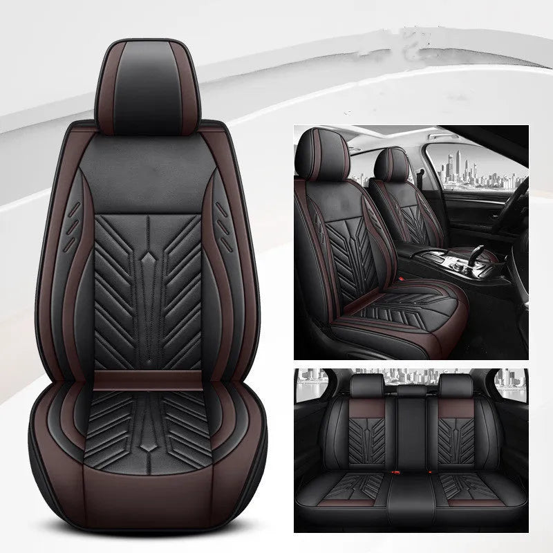 Full-leather car seat cushion with contrast stitching in Nordic Green colour