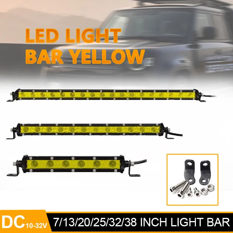25-inch single row aluminium LED light bar for car with mounting brackets