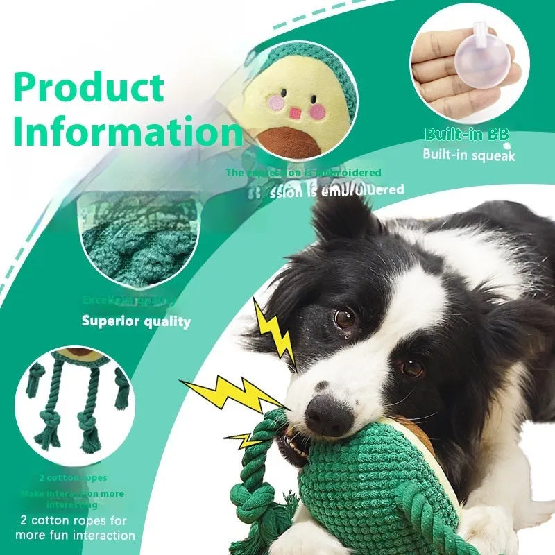 Green plush dog toy 14cm bite-resistant for big dogs interactive play