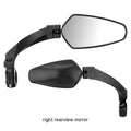 Black mountain bike rearview mirror made from PMMA acrylic measuring 210mm by 102.5mm