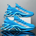 Men's fly woven mesh casual exercise shoes in solid colours with embroidery details