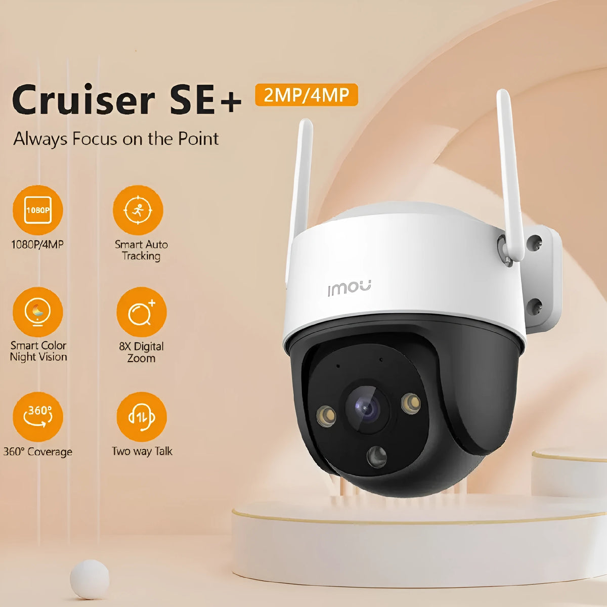 K71FT wireless 4G indoor surveillance camera with 1080p resolution and AI humanoid detection