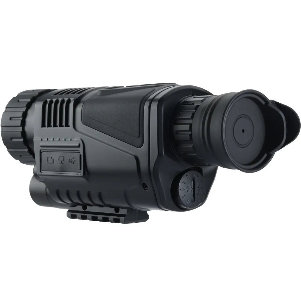 Black infrared digital night vision telescope with 40mm lens, storage bag, and accessories for outdoor observation