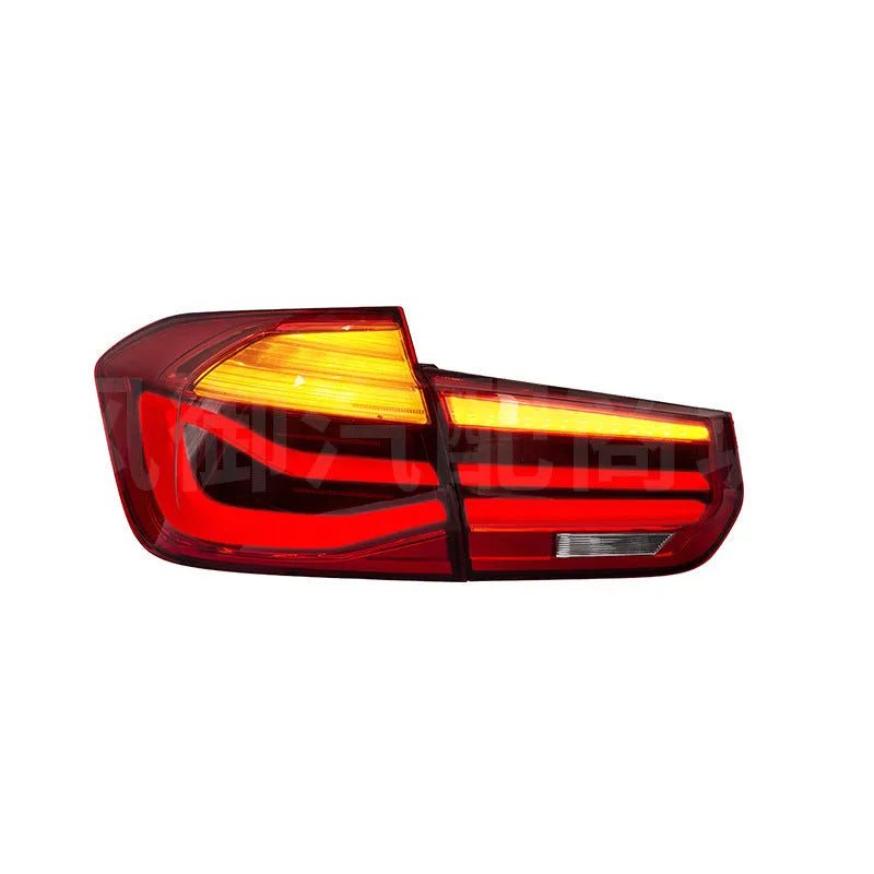 BMW 3 Series modified tail light assembly with LED streamer steering in red or smoked black finish