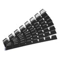 Set of eight black car bumper anti-collision protection bars measuring 30.2 x 2.6 cm each