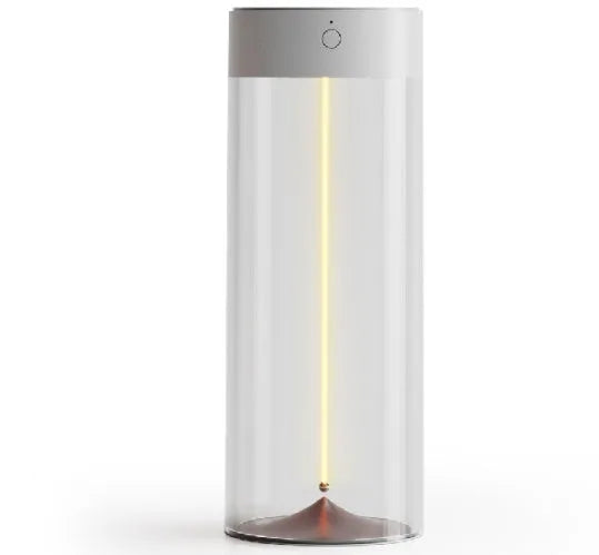 LED camping light with flexible filament design in transparent housing showing Type-C charging port
