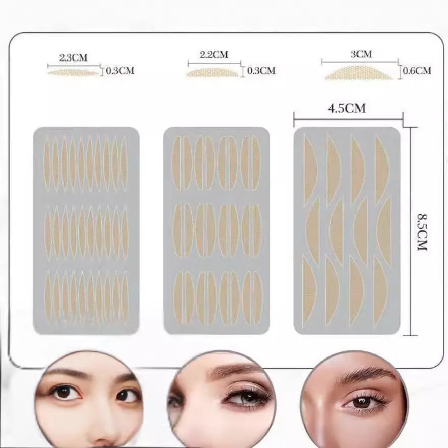 No glue eyelid stickers in three sizes L, M, S made from non-woven fabric