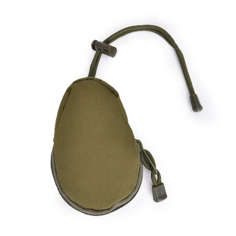 Black Oxford cloth outdoor key bag with telescopic rope and zipper, shown at 13cm by 8cm size.