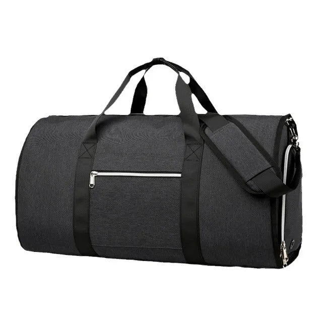 Oxford cloth multipurpose storage bag with dry-wet separation compartments in grey colour