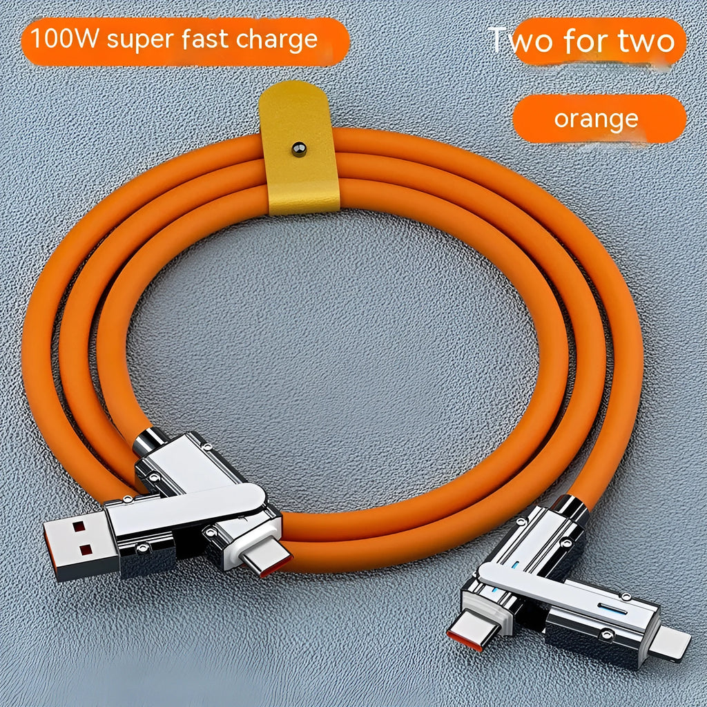 Orange USB to Lightning fast charge cable 1m length with zinc alloy connectors