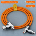Orange USB to Lightning fast charge cable 1m length with zinc alloy connectors
