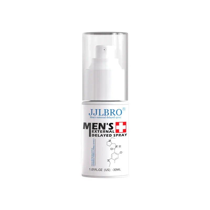 JJLBRO white 30ml delay spray bottle with plant extract formulation for sexual time control