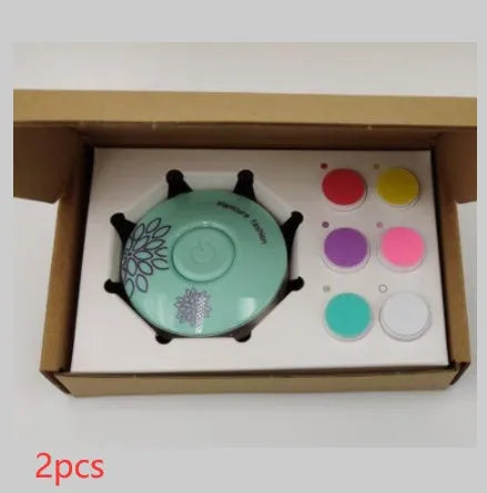 Red and green baby electric nail polisher set for newborn nail care with ABS plastic construction