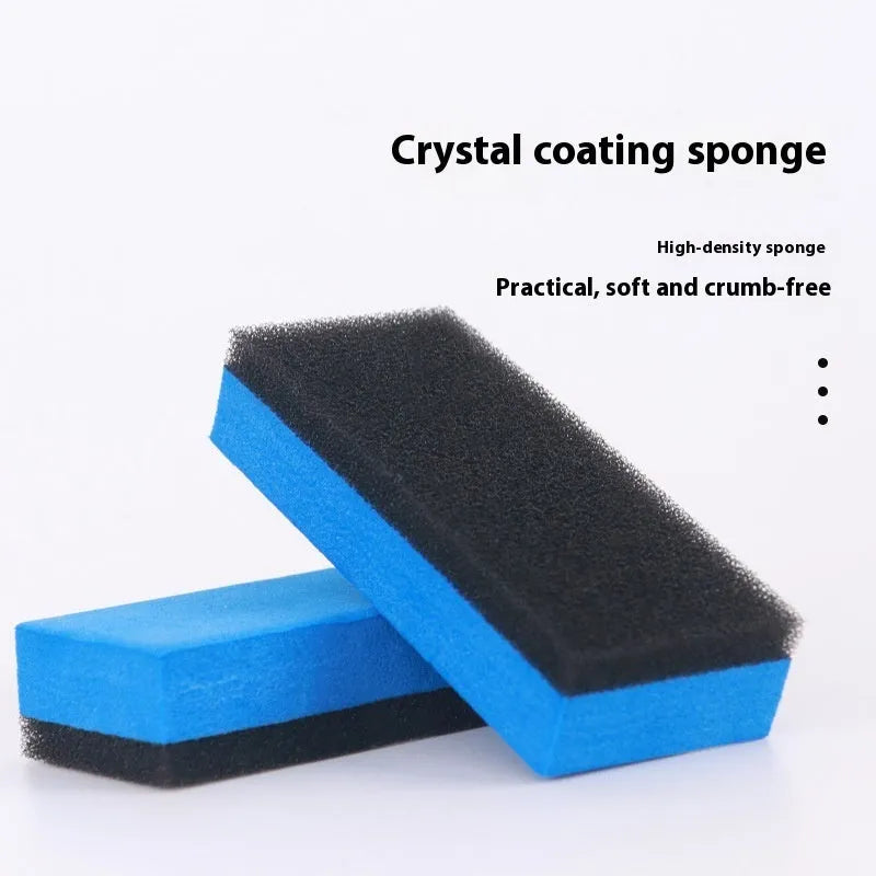 Car repair wax kit showing bottles of scratch removal wax A, polishing wax B, and a frosted sponge mop.