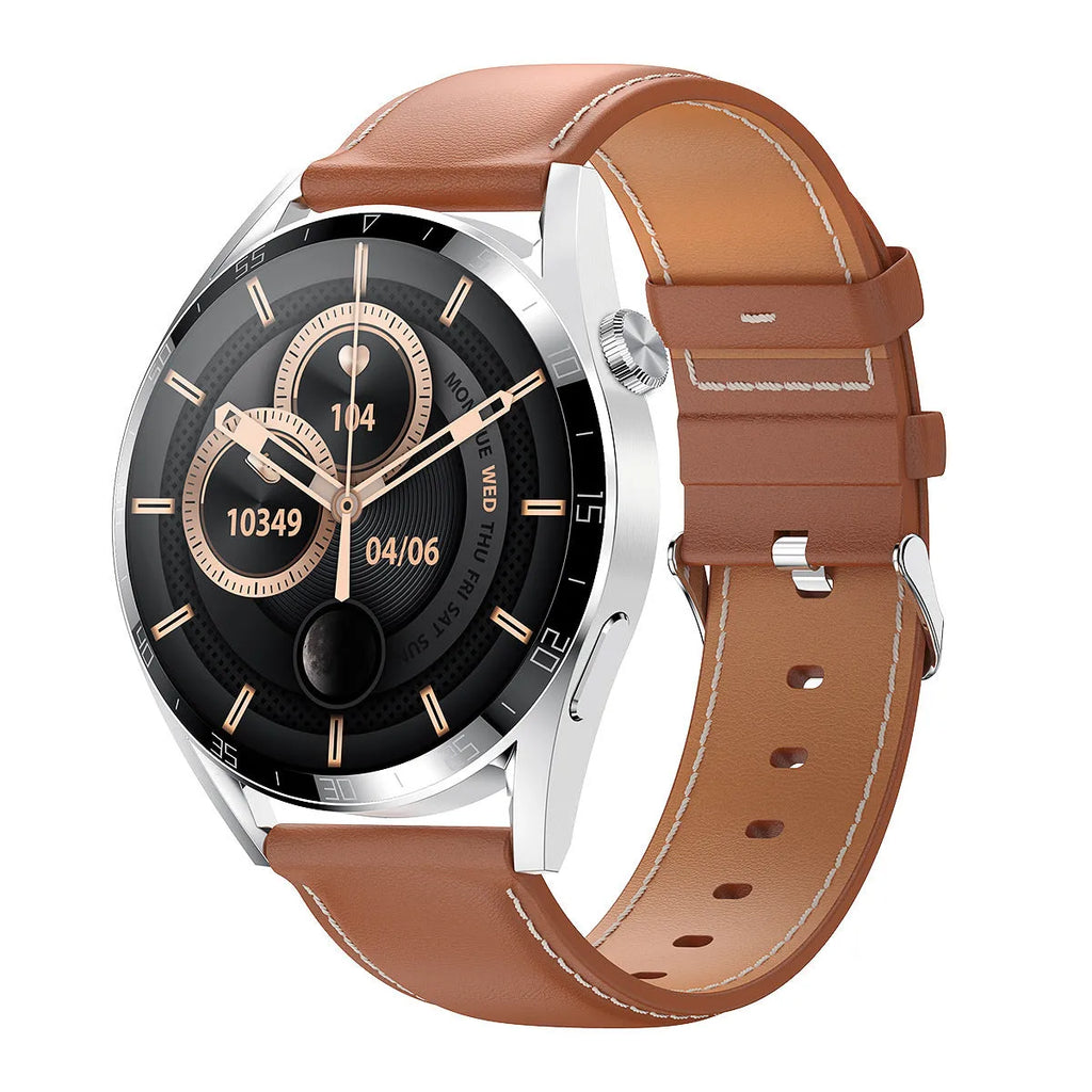 Smart Bluetooth watch with 1.32-inch IPS HD screen, silver steel belt, and offline payment icon on wrist