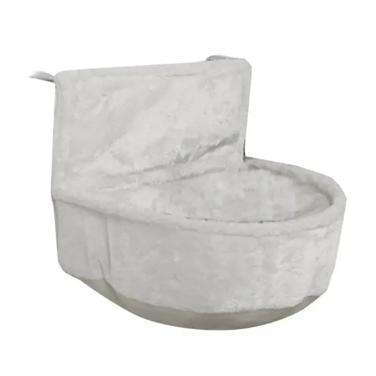 Grey iron frame cat hammock with soft fleece fabric, mounted inside a metal pet cage.