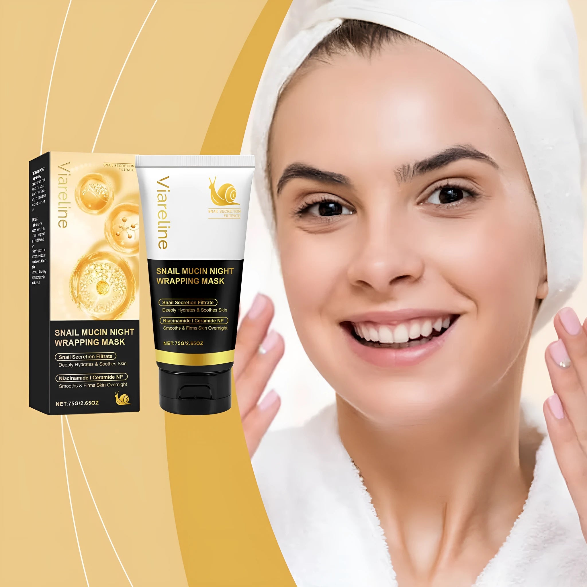 Snail Mucus Tearing Mask sheet facial mask with 75g serum.