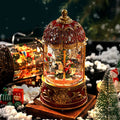 Christmas Carousel Old Man Tree Music Box plastic American style bronze decoration