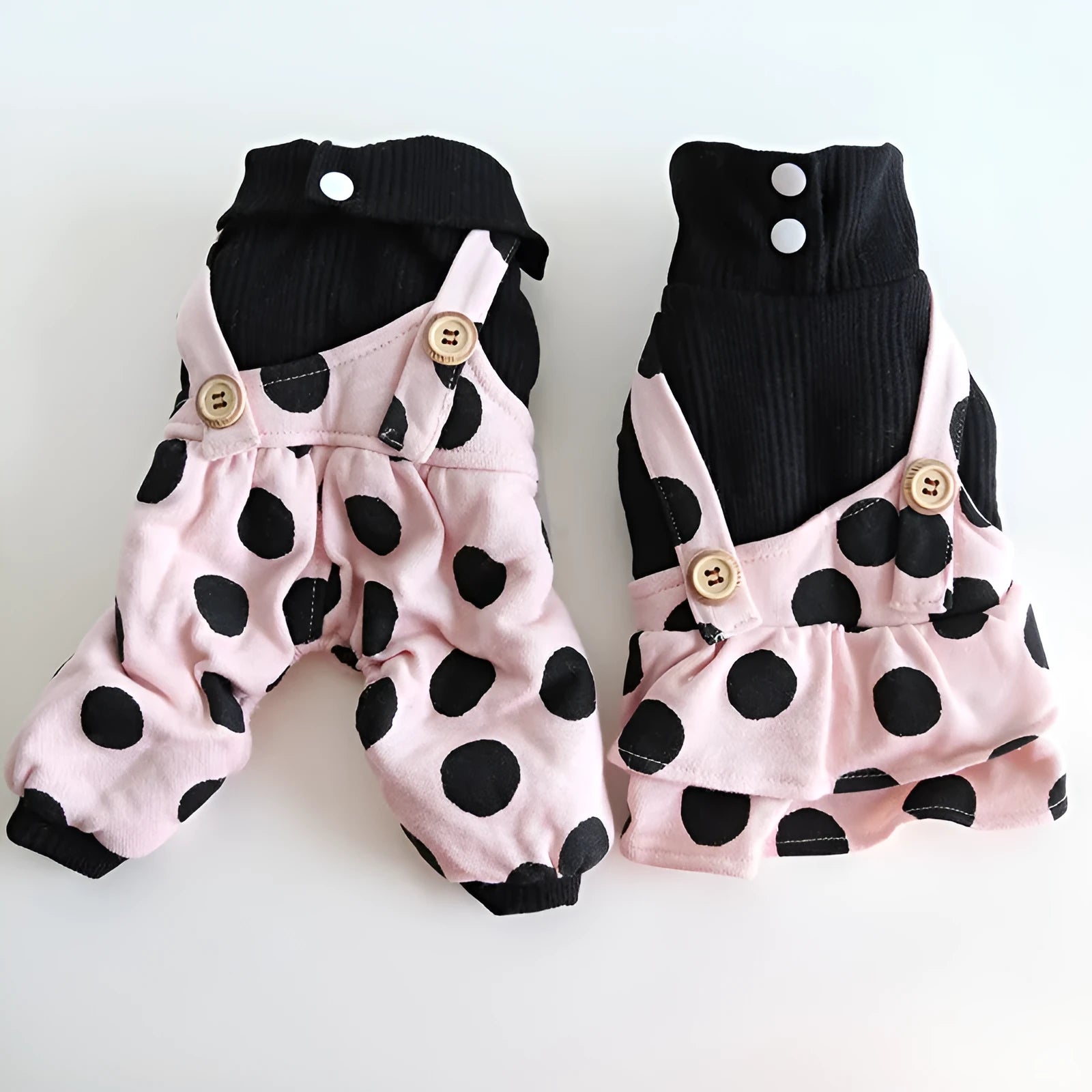 Lapel shoulder strap pet clothing set for couples matching outfits with five size options