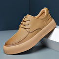 Men's casual lace-up shoes with round toe and artificial leather uppers on EVA platform soles