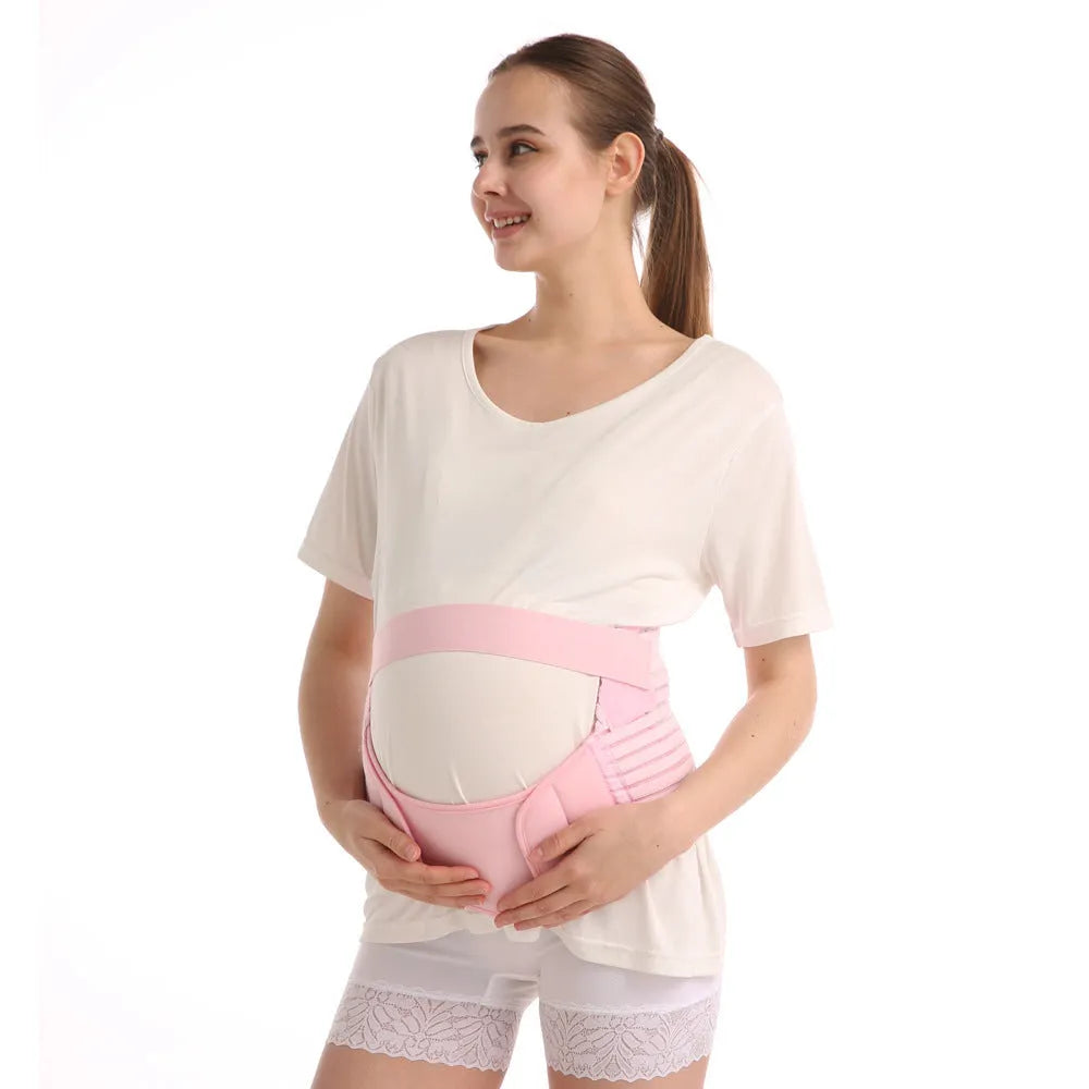 Adjustable Velcro maternity support belt for pregnancy in elastic material.