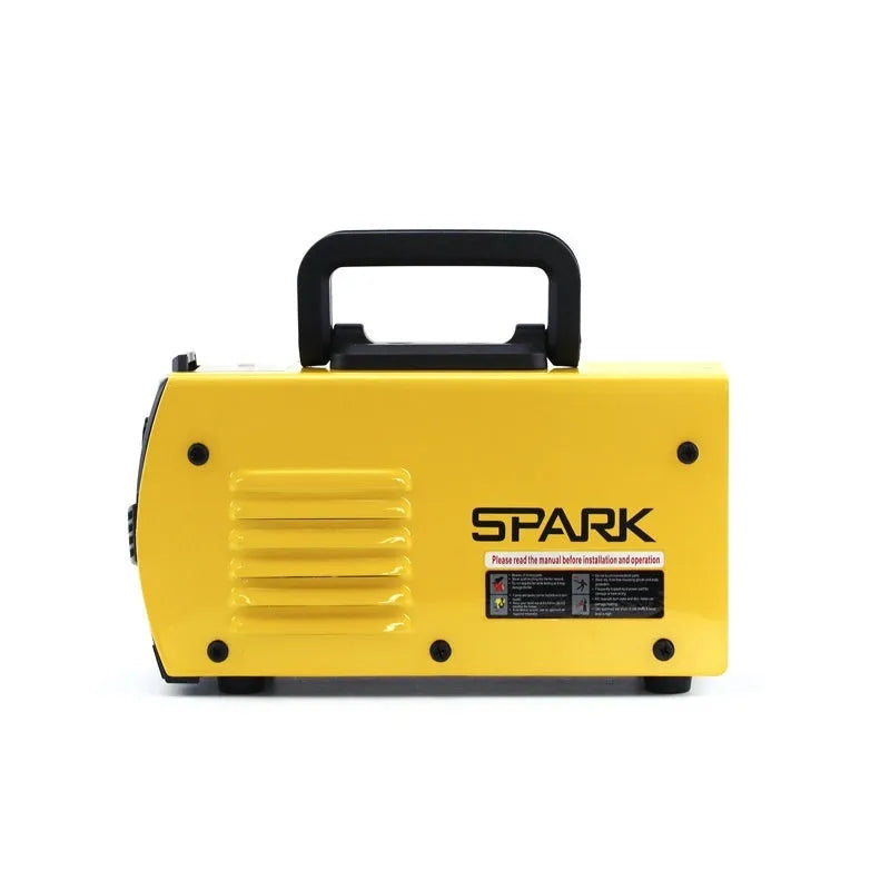 MMA-200MIN 220V DC inverter welding machine with face shield, tongs, clamp, and brush.