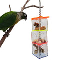 Clear acrylic parrot foraging toy measuring 5 cm by 5 cm by 32 cm for bird treats