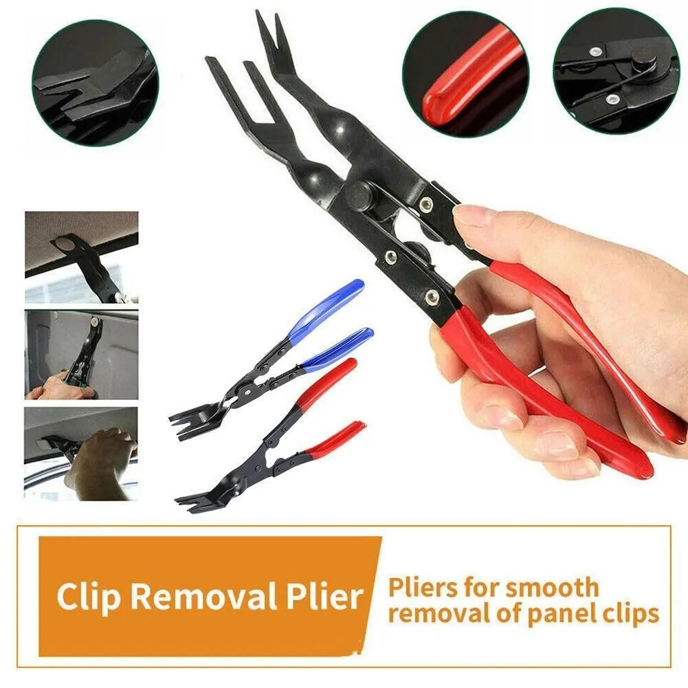 Blue steel car door panel removal pliers 240mm long with 32mm wide head