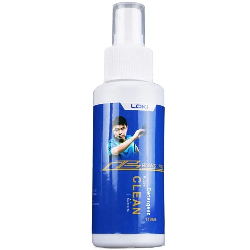 110ml bottle of table tennis rubber cleaning liquid with a sponge applicator.