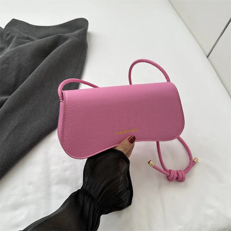 Solid colour PU underarm bag with single shoulder strap, khaki finish