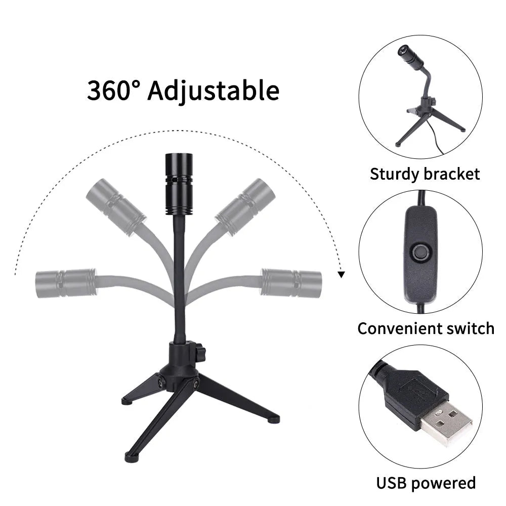 Star projector showing earth and moon projections with adjustable bracket and USB cable