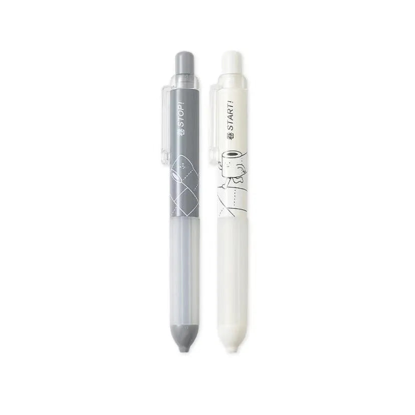 Minimalist black and white automatic pencils with cloud grip, showing 0.5mm HB lead specification.