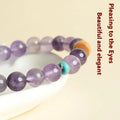 Purple amethyst crystal bracelet for women, showing 6mm and 8mm bead size options.