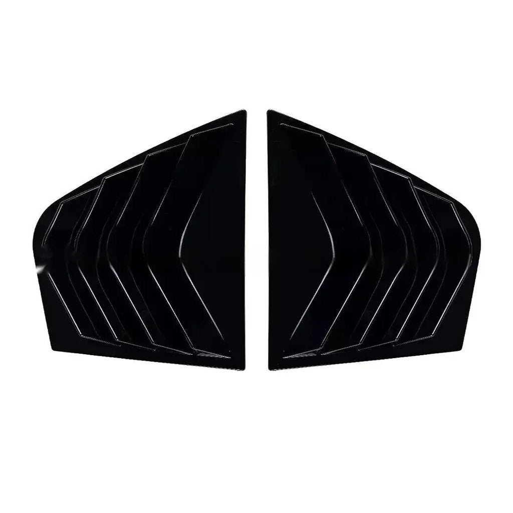 Pair of bright black carbon fiber rear triangle decorations for Kia Stinger