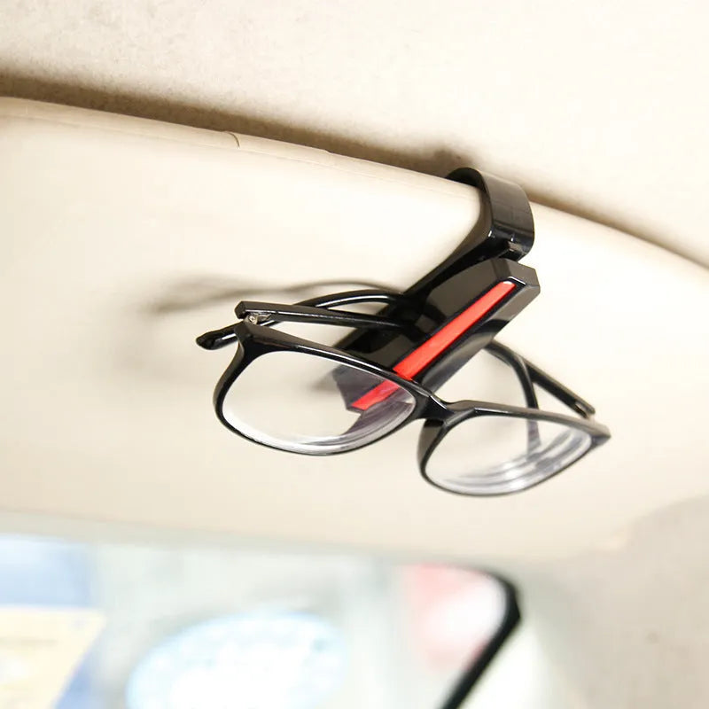 Car sunshade sunglasses holder multifunctional clip in black PC material