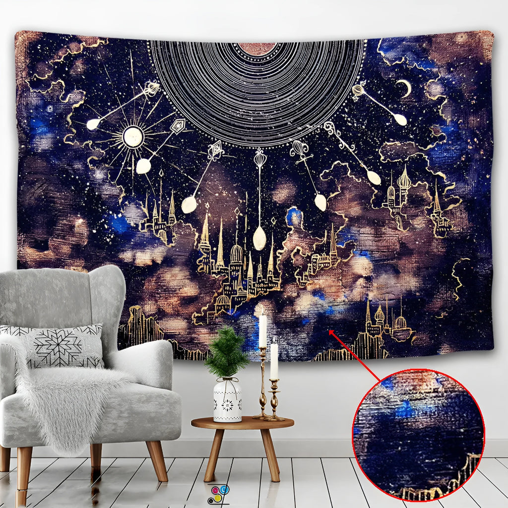 Nordic style polyester tapestry wall hanging in one of four available sizes