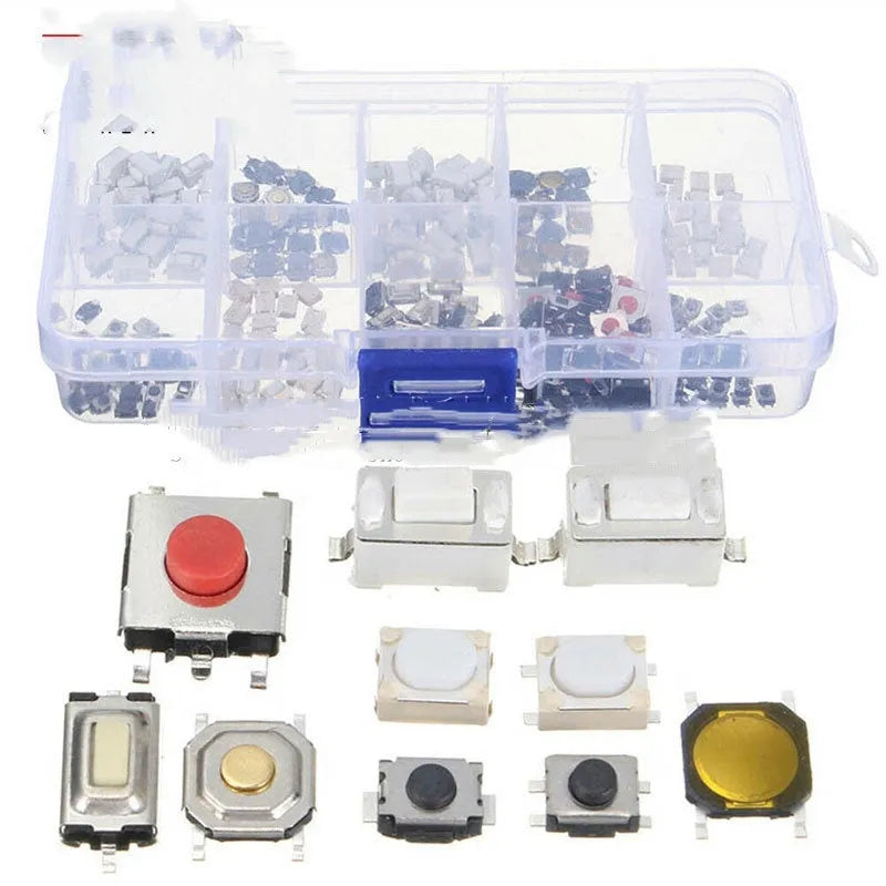 250 SMD patch button touch switches in box for electronic circuit board repair