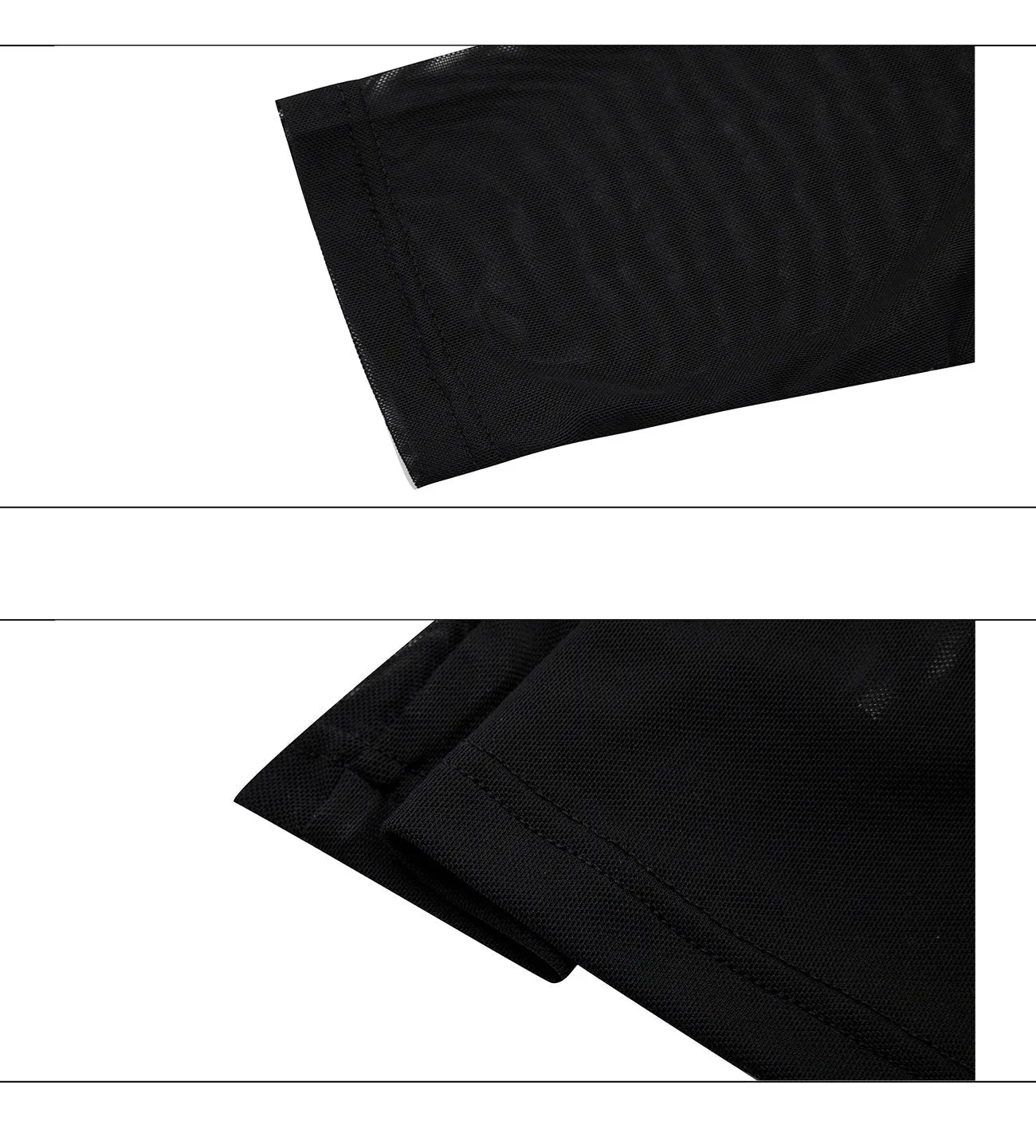 Slim fit long sleeve mesh bottoming shirt in black or white with an ice-feel texture.