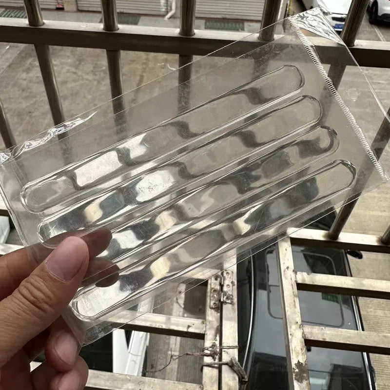 Four transparent 3D protective stickers for car interior door handle bowls.